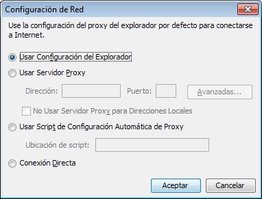 Configuración de red para el Panel de control de Java