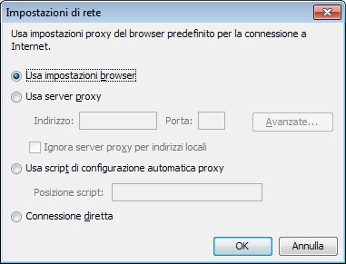 Okno dialogowe „Network Settings” (Ustawienia sieciowe) programu Java Control Panel