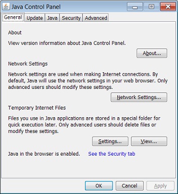 Java Control Panel