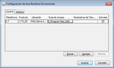 configurar parámetros de tiempo de ejecución