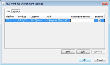 configure runtime settings
