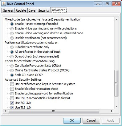 revocation check configuration options