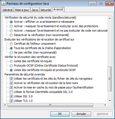 opzioni di configurazione del controllo delle revoche
