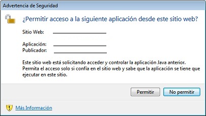 Mensaje de advertencia de seguridad de llamada a JavaScript para conexión en directo
