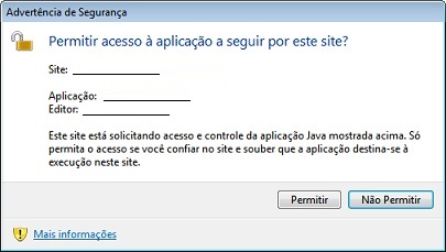 Mensagem de advertência de Segurança da chamada JavaScript da conexão on-line