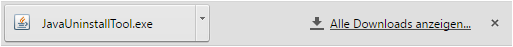 Chrome-Informationsleiste bestätigt, dass die Datei heruntergeladen wurde