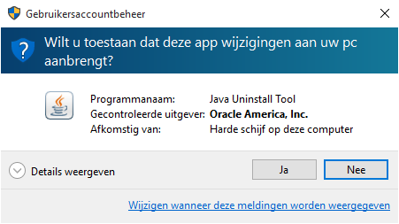 UAC-dialoog met de vraag om toestemming om de app uit te voeren