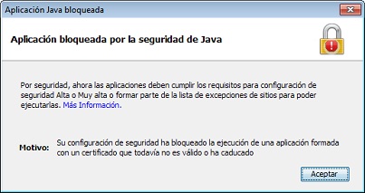 Applet de confianza firmado con certificado caducado