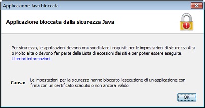 Applet firmata sicura con certificato scaduto