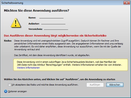 Vertrauenswürdige Anwendung mit abgelaufenem Zertifikat, aber fehlender Berechtigung